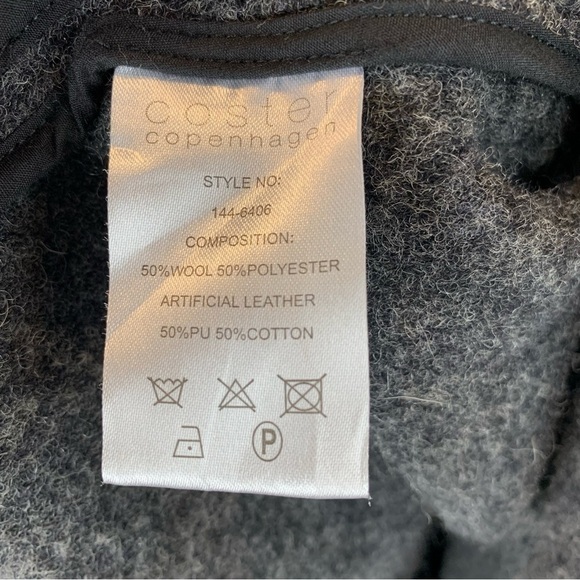 Coster Copenhagen Wool Blend Vegan Leather  Cardigan Sweater Coat Women's sz M - Picture 10 of 11